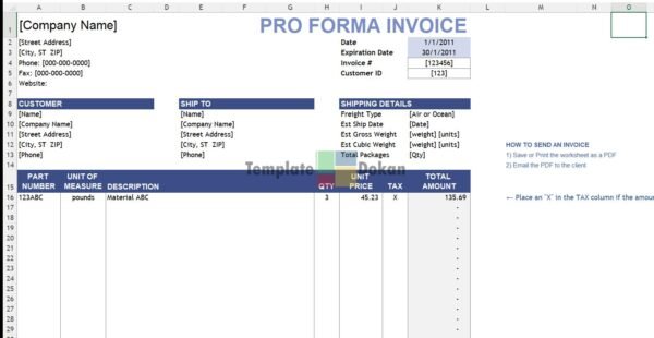 Pro Forma Invoices